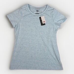Cutter & Buck NWT Womens CB DryTech Blue Crew Neck T-Shirt Sz Large Activewear